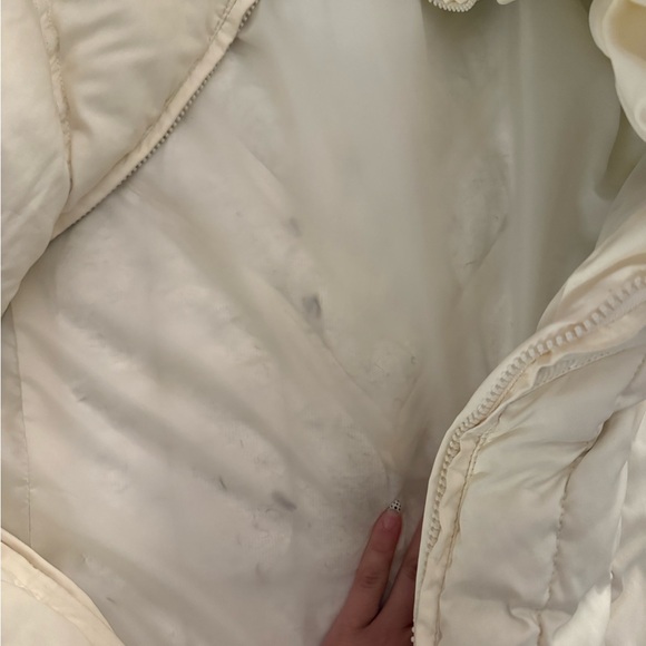 Lane Bryant Cream Puffer Jacket with Faux Fur Hood - Picture 5 of 6